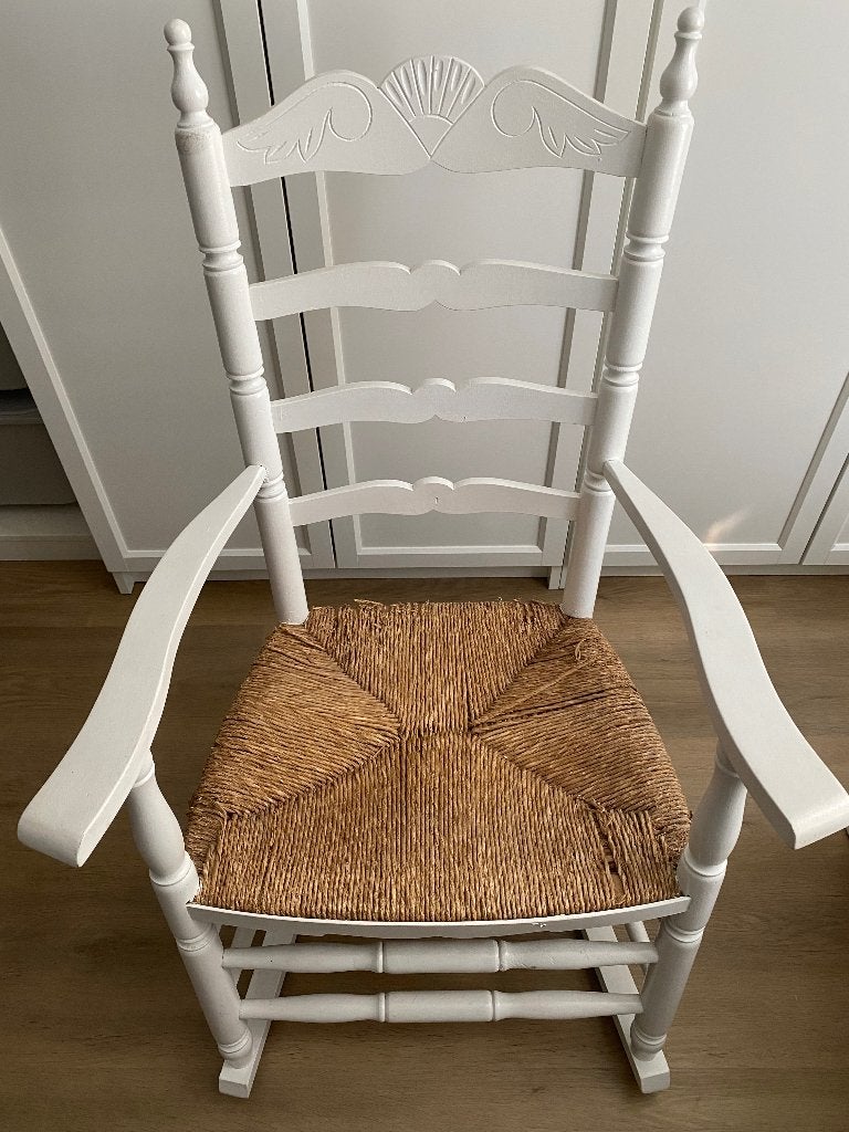 Karakteristieke schommelstoel €50, Ophalen, Gebruikt, Wit, Hout