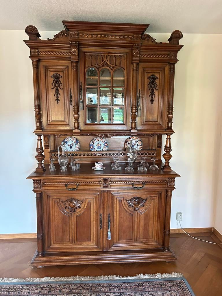 Antieke Eiken Buffetkast Jachtkast - 150x57x225 cm, Ophalen