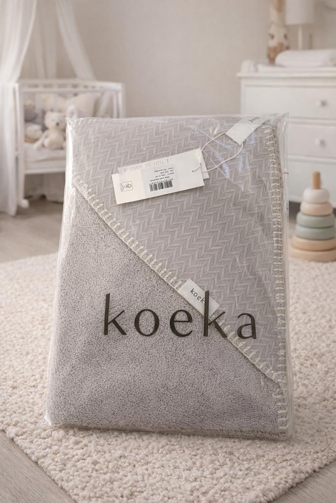 Koeka baby omslagdoek teddy zilvergrijs twv €60 (NIEUW), Ophalen of Verzenden, Nieuw, 70 tot 85 cm, Deken
