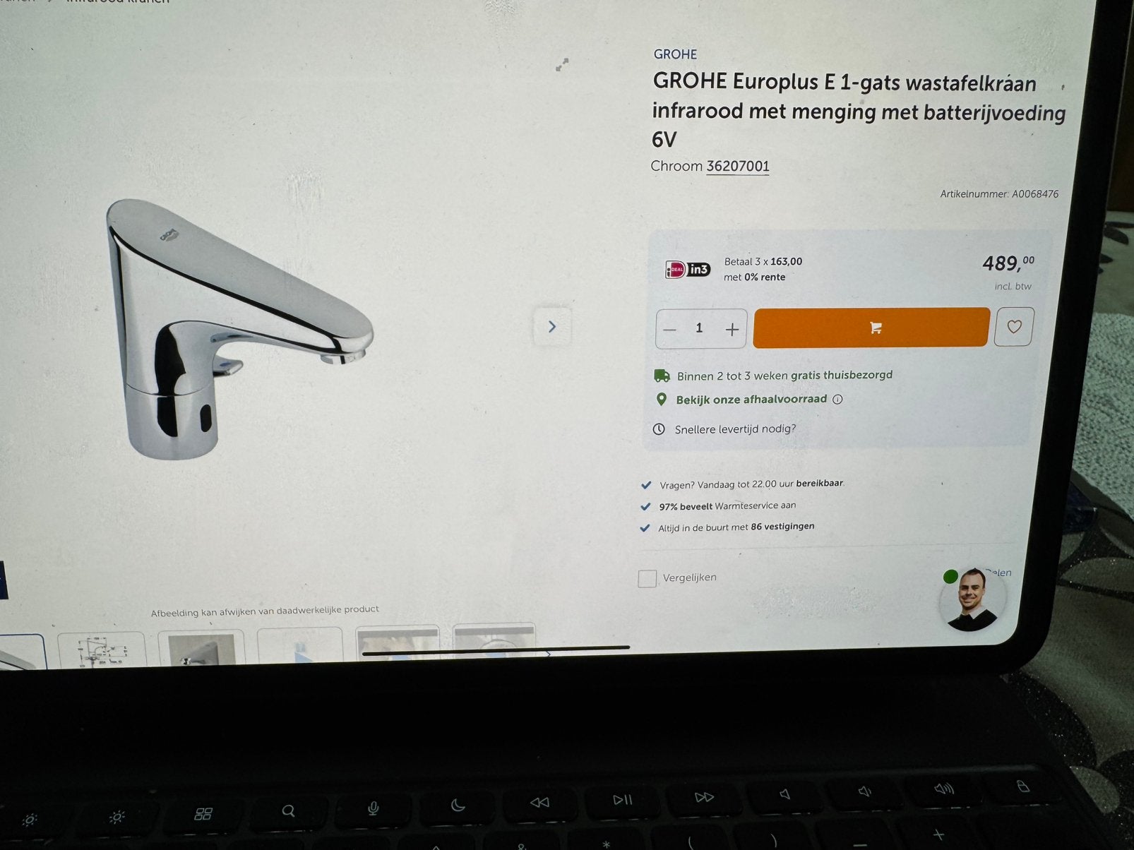 Grohe europlus wastelkraan, Ophalen of Verzenden, Douche