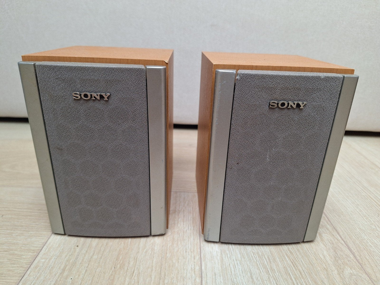 Sony SS-MSP55 Speakers Hout, Ophalen of Verzenden, Zo goed als nieuw, Front, Rear of Stereo speakers, Sony
