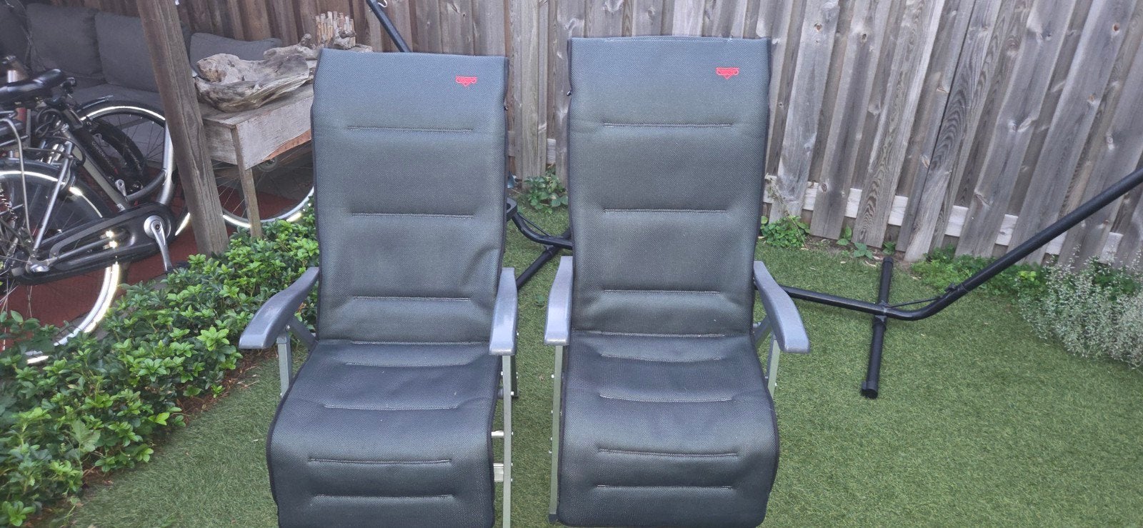 2 comfortabele Bardani campingstoelen, met Crespo hoezen, Ophalen, Gebruikt, Campingstoel