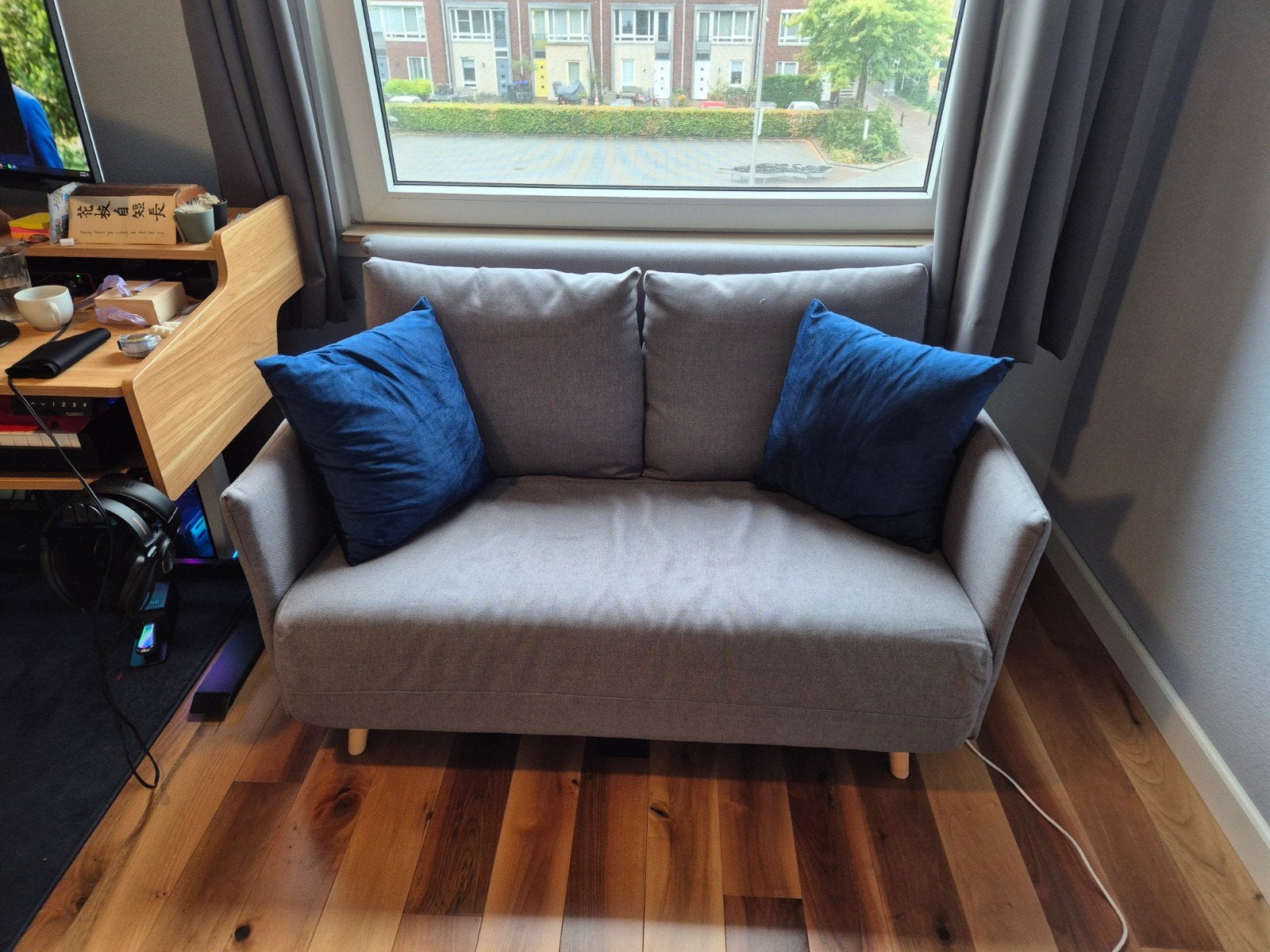 Slaapbank Lobau van Home24 - Grijs, Compact en Comfortabel, Ophalen, Tweepersoons, Zo goed als nieuw, Overige maten