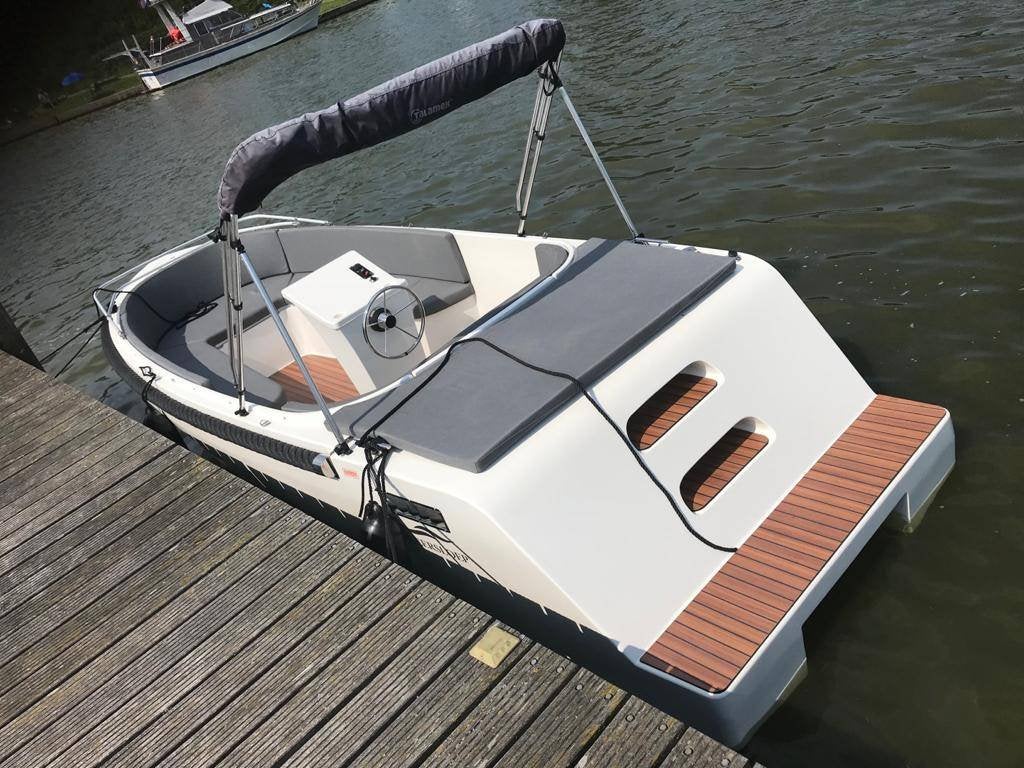 Tender Meersloep 6 meter met 15pk Honda in de bun, Ophalen, Tender, Gebruikt, 15 pk