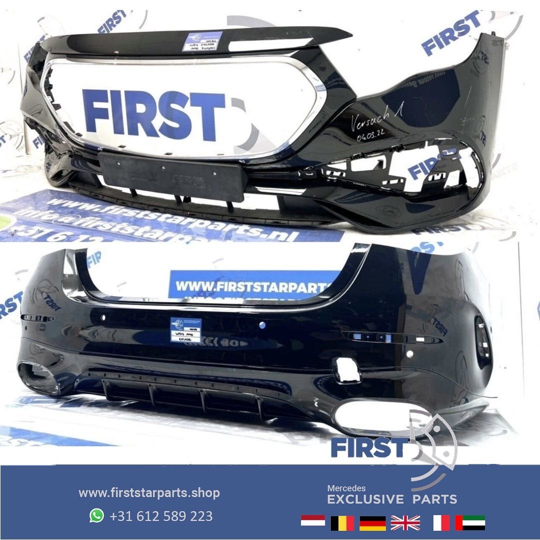 W214 AMG BUMPERS PAKKET ZWART 2024 E KLASSE Voorbumper + Ach, Gebruikt, -, Ophalen of Verzenden, Bumper
