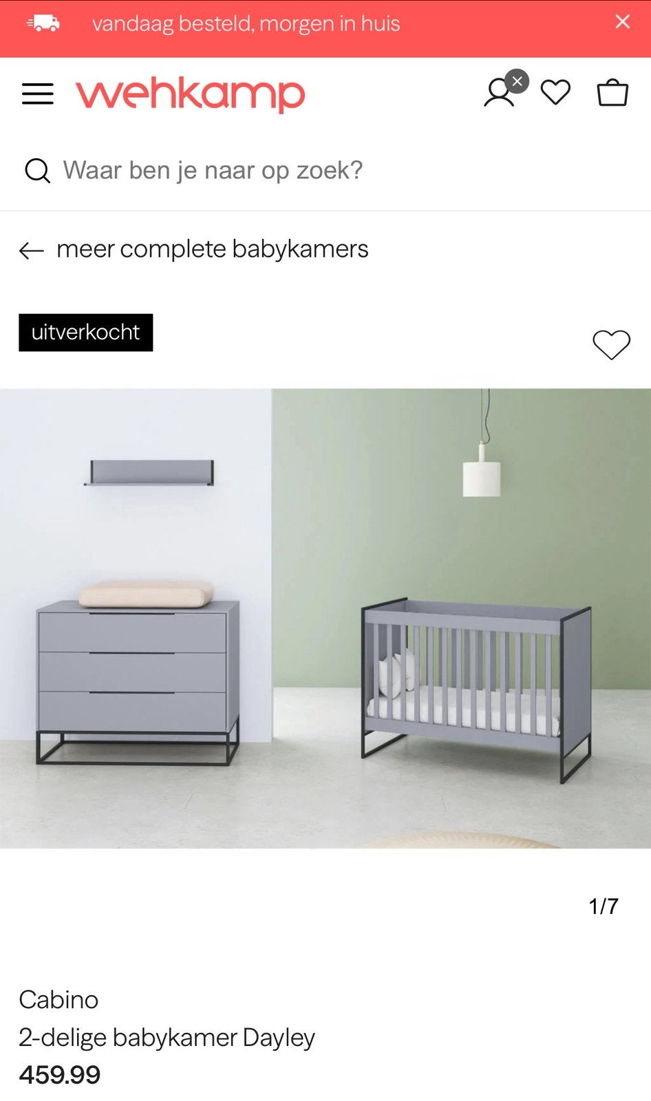 De Cabino Dayley babymeubel 60/120cm, Ophalen, Zo goed als nieuw, Jongetje of Meisje
