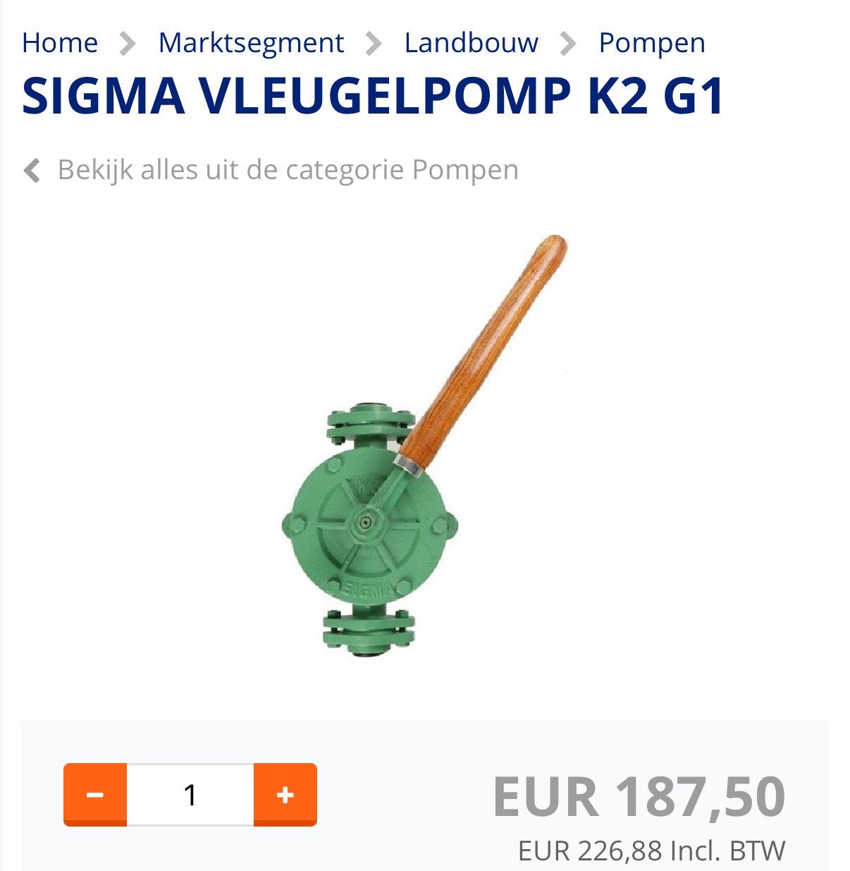 Sigma vleugelcelpomp model K2, Ophalen of Verzenden, Gebruikt
