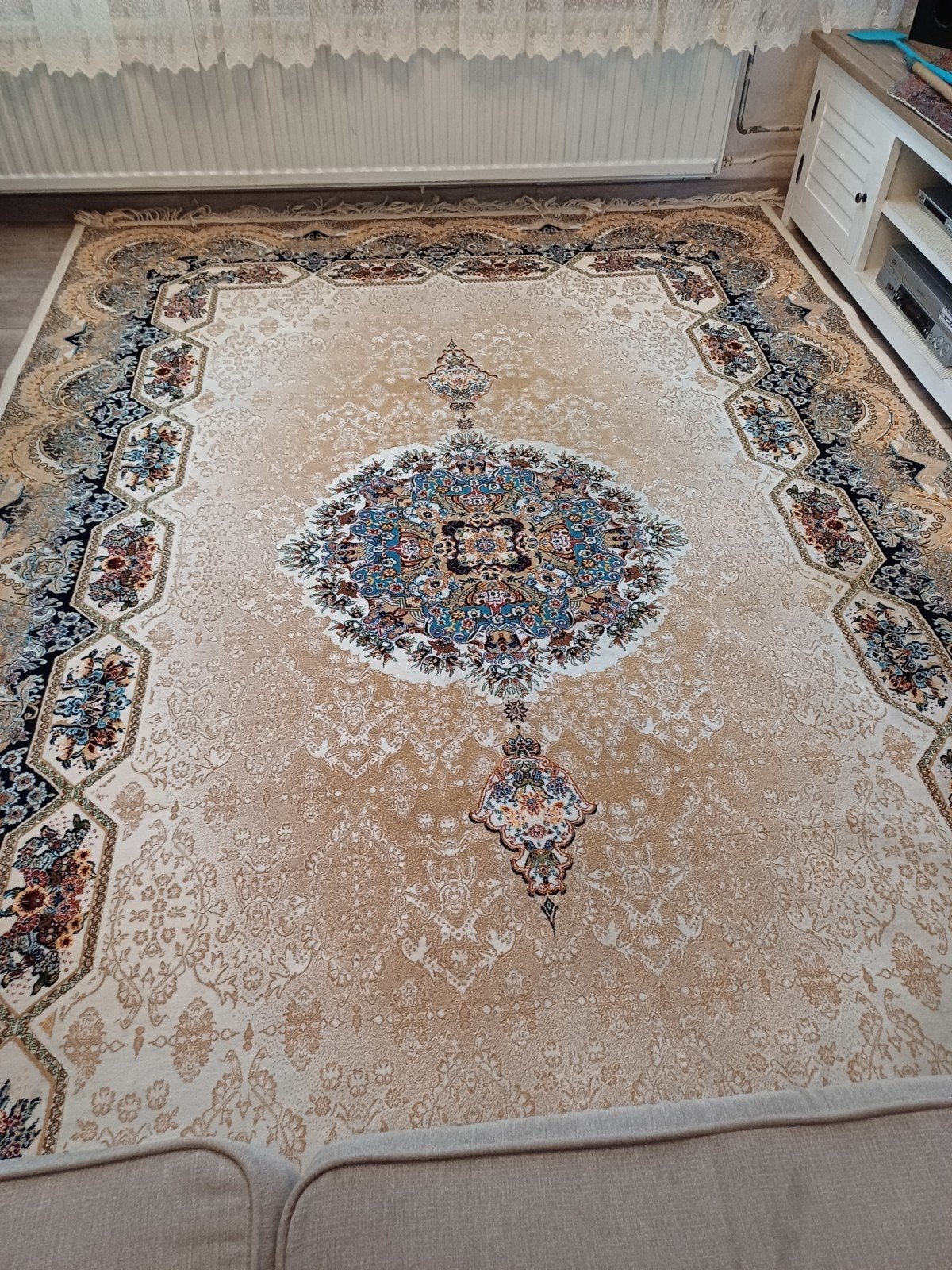 Perzisch tapijt - 9m x  kleine 6m, Gebruikt, Blauw, Perzisch, 200 cm of meer