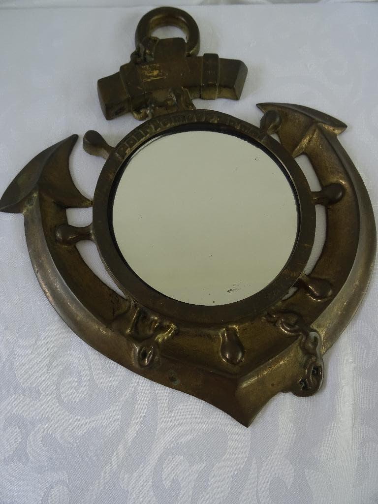 Vintage messing anker spiegel boot schip anker maritiem, Ophalen of Verzenden, Huis en Inrichting