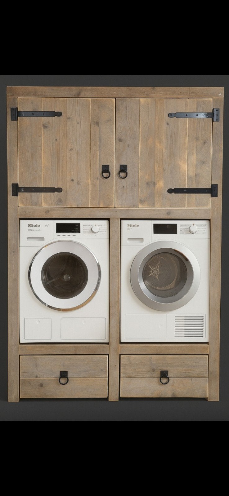 Foto 4 van Mooie robuuste kast voor wasmachine en droger