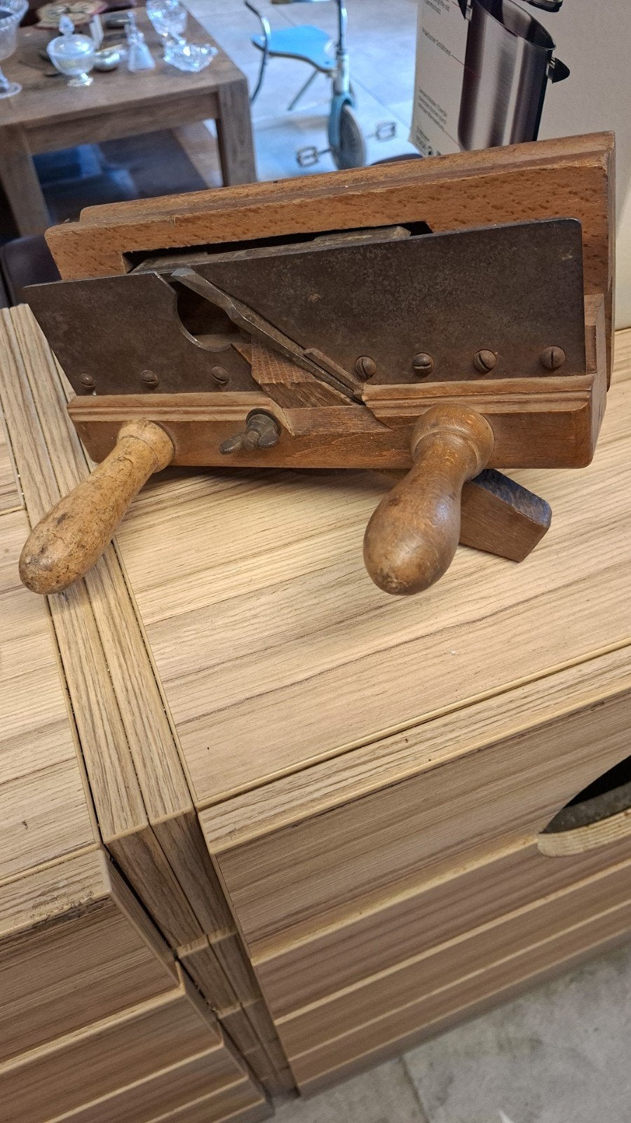 Antieke houten mandoline snijder, Ophalen of Verzenden