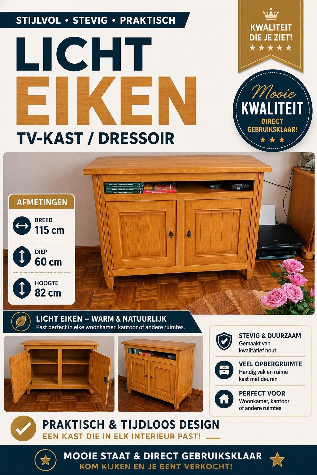 Tv meubel, Ophalen, 25 tot 50 cm, 100 tot 150 cm, Minder dan 100 cm