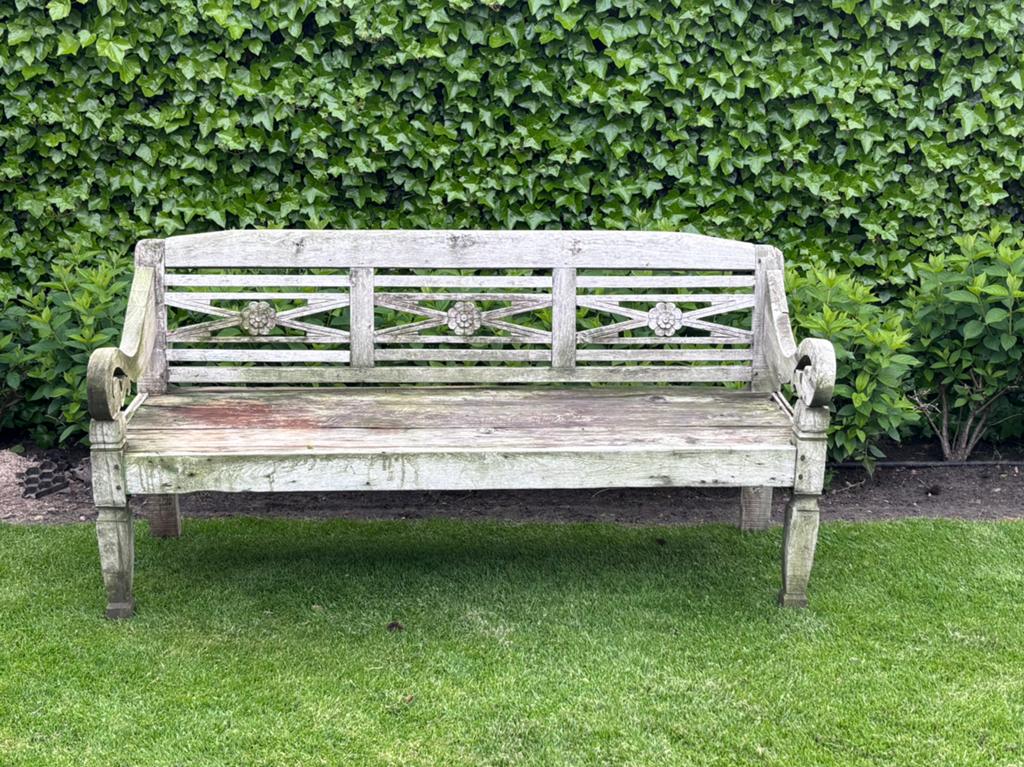 Oude houten tuinbank, Ophalen of Verzenden, Zo goed als nieuw, Hout