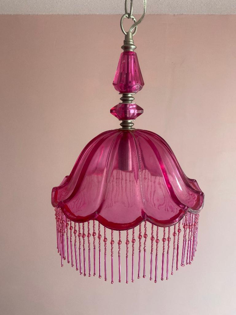 Laura Ashley hanglamp, Huis en Inrichting, Lampen | Hanglampen, Ophalen of Verzenden, Gebruikt, Glas, 50 tot 75 cm