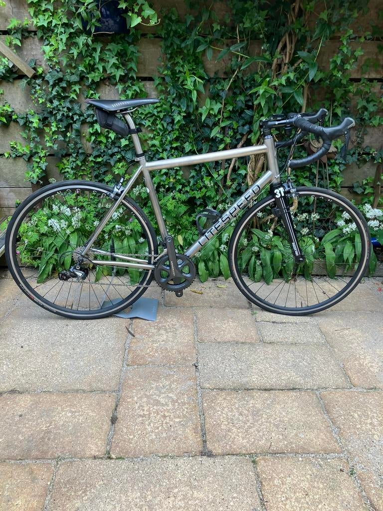 Litespeed T 5 Titanium racefiets maat L, Fietsen en Brommers, Carbon, Zo goed als nieuw, Meer dan 20 versnellingen, 53 tot 57 cm