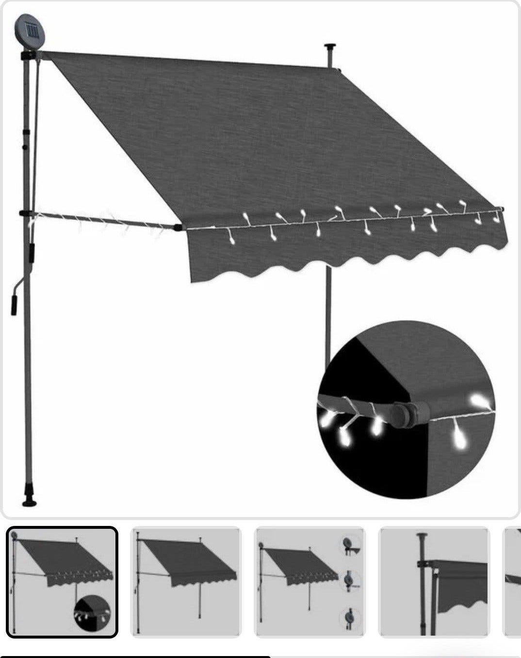 Klemluifel antraciet200x150 cm ongebruikt 50 voor 2 luifels, Ophalen, Overige typen, Nieuw, Minder dan 250 cm