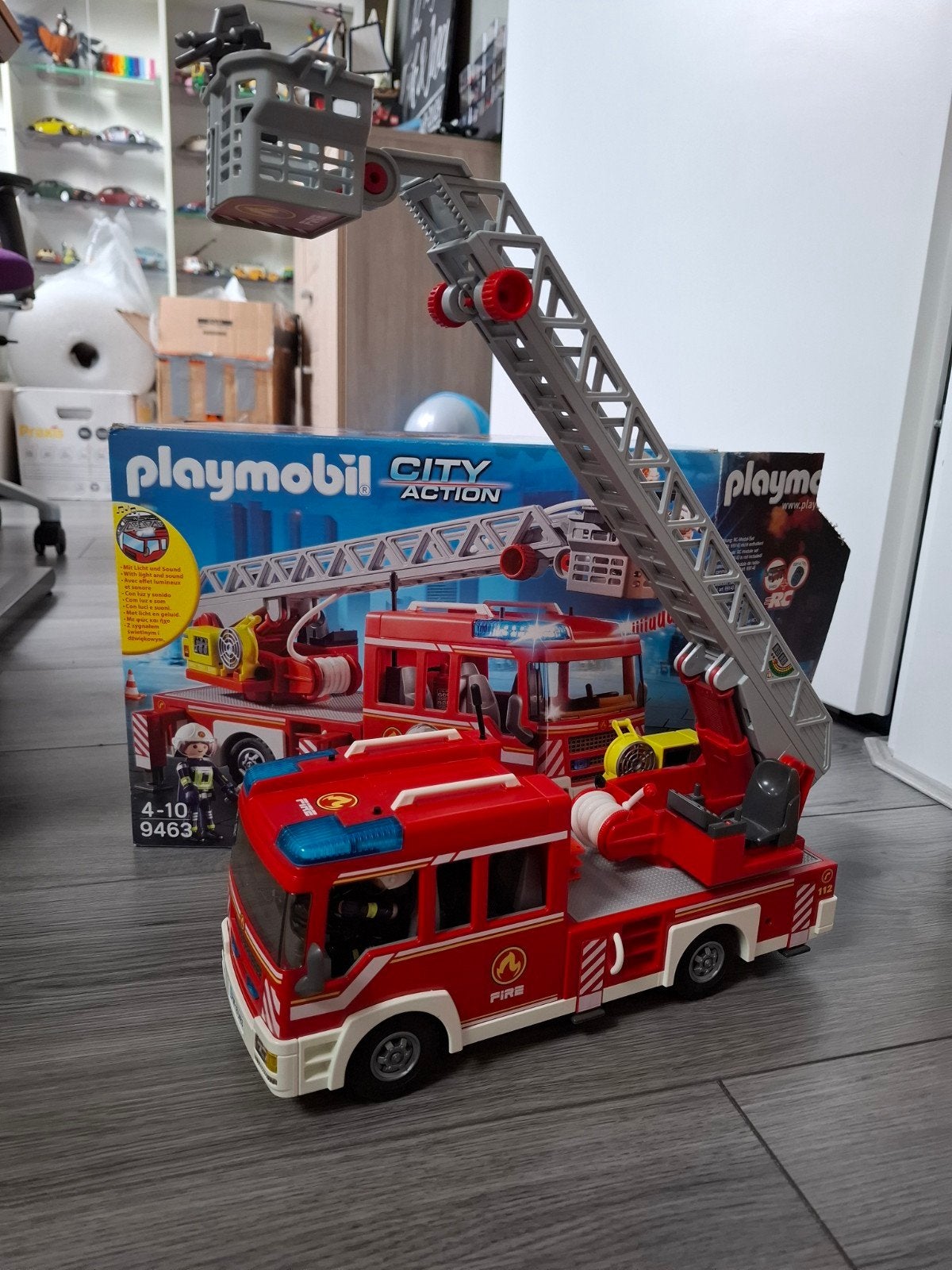 playmobil 9463 brandweer ladderwagen, Kinderen en Baby's, Gebruikt, Complete set, Voertuig, Ophalen of Verzenden