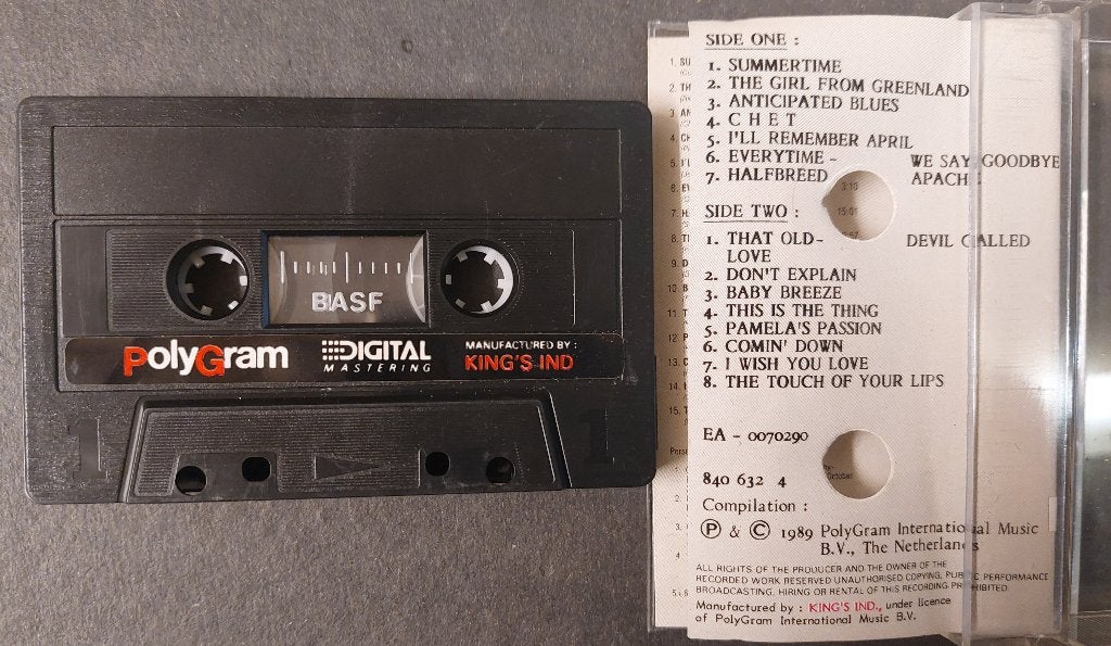 Chet Baker CASSETTE Walkman Jazz Indonesie Zeldzaam, Gebruikt, Verzenden, 1 bandje, NvT