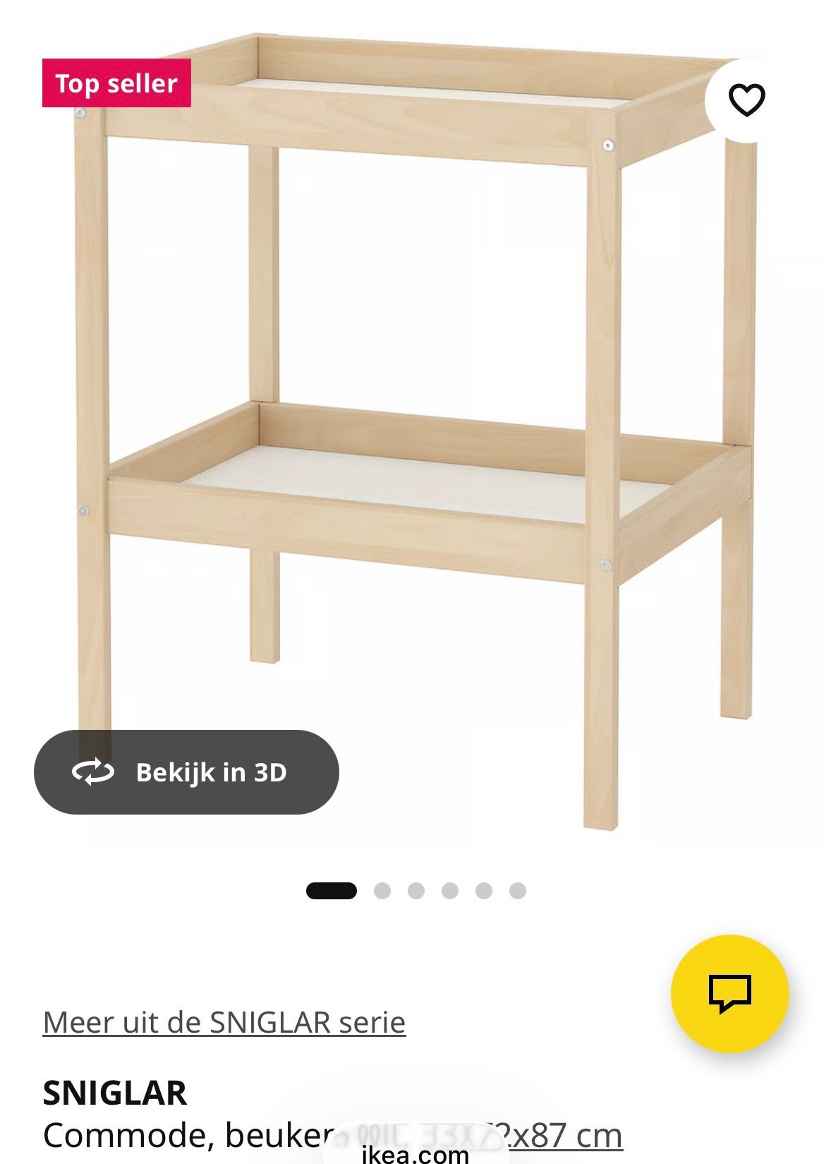 Commode Ikea Sniglar, Kinderen en Baby's, Minder dan 75 cm, 50 tot 70 cm, Zo goed als nieuw, Ophalen