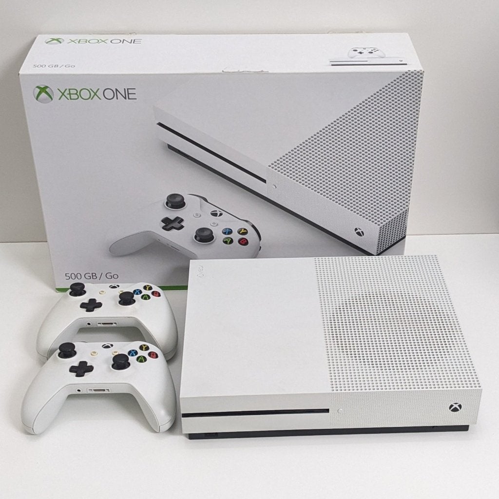 Xbox One S 500GB – 2 controllers + originele doos, Met 2 controllers, Xbox One S, Ophalen of Verzenden, 500 GB