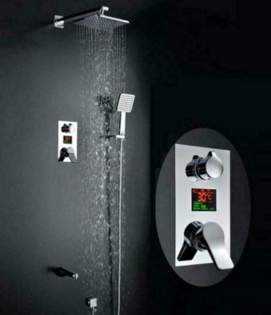 luxe Inbouw regendouche met digitale temp regulator twv €399, Ophalen of Verzenden, Nieuw, Chroom, Douche