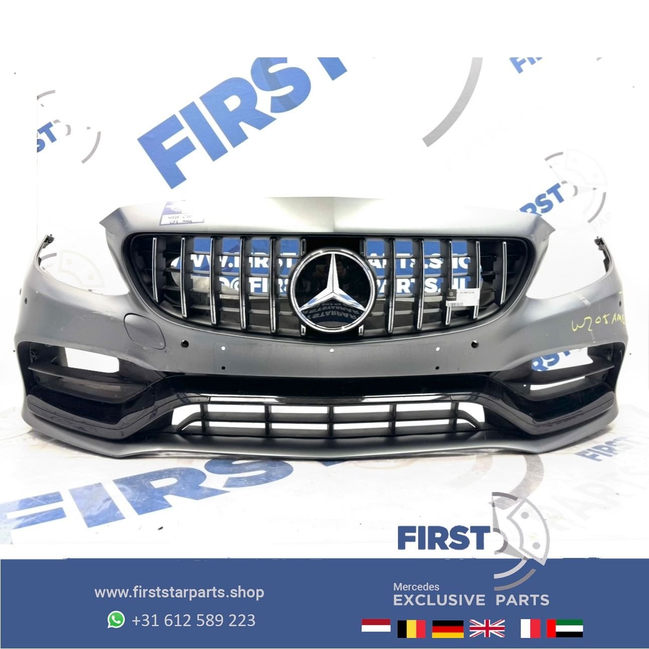 C205 C63 AMG FACELIFT BUMPER COMPLEET A2058804701 Mercedes C, Gebruikt, -, Voor, Ophalen of Verzenden