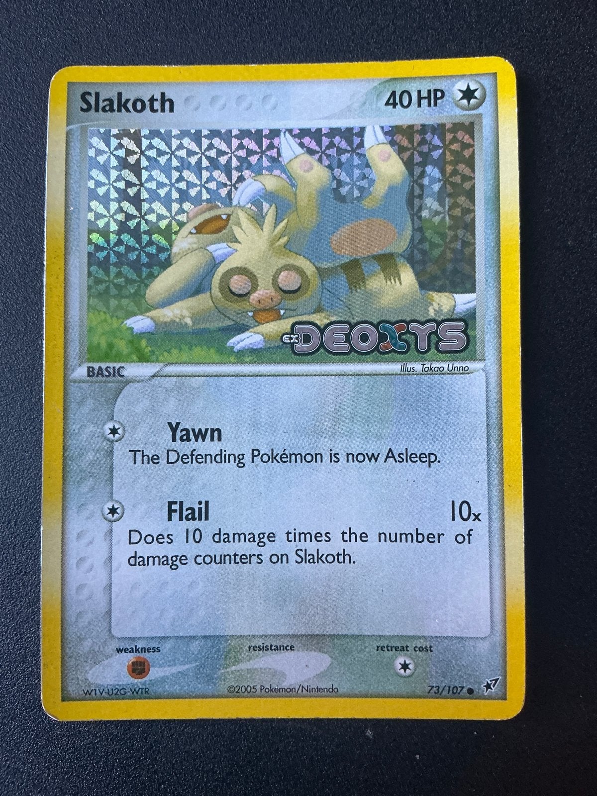 Slakoth Pokémon Kaart - EX Deoxys 73/107 (2005), Ophalen of Verzenden, Gebruikt, Losse kaart