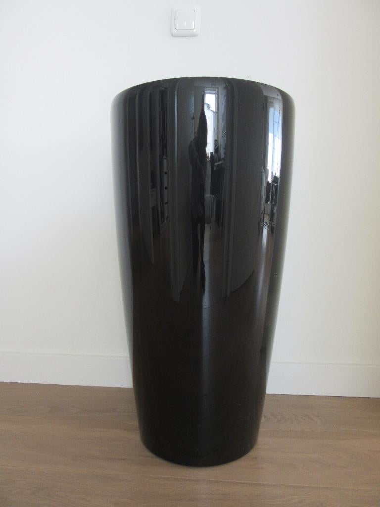 Plantenpot/Plantenzuil merk LECHUZA RONDO hoogte 75 cm zwart, Tuin en Terras, Bloempotten, Kunststof, Gebruikt, Rond, Balkon