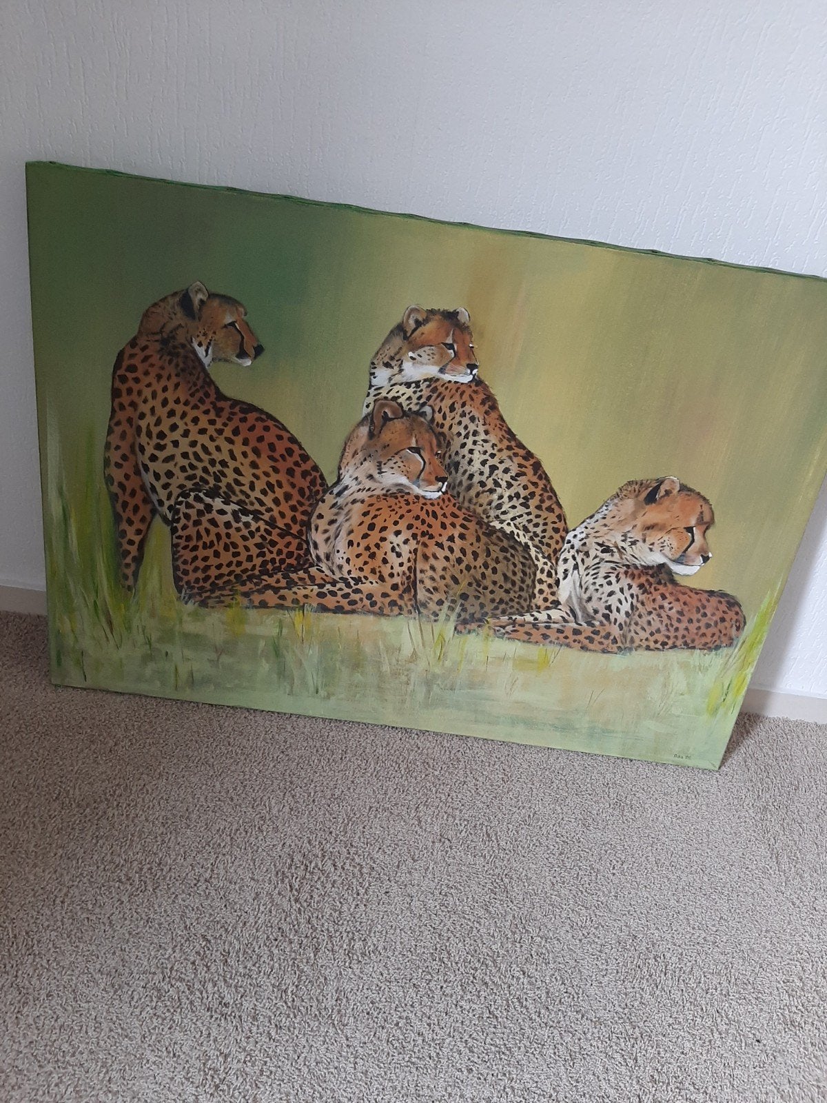 Gratis! 70x100 Schilderij met luipaarden - Olieverf op doek, Ophalen