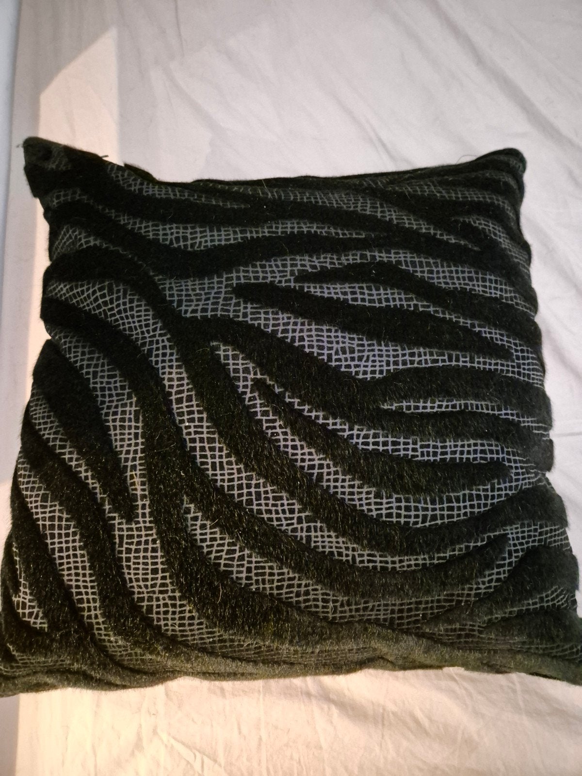 2x zwarte sierkussens met zebraprint, Ophalen, Overige merken, Gebruikt, Zwart