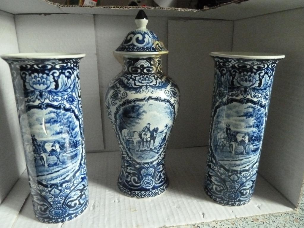 Delfts Blauw kaststel 3 delig, Antiek en Kunst, Antiek | Keramiek en Aardewerk, Ophalen of Verzenden