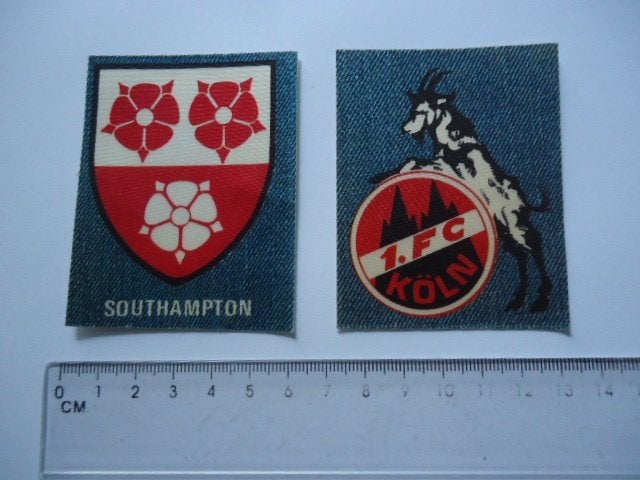 sticker oud Voetbal vintage Fc Koln + Southampton linnen ret, Verzenden, Zo goed als nieuw, Bedrijf of Vereniging