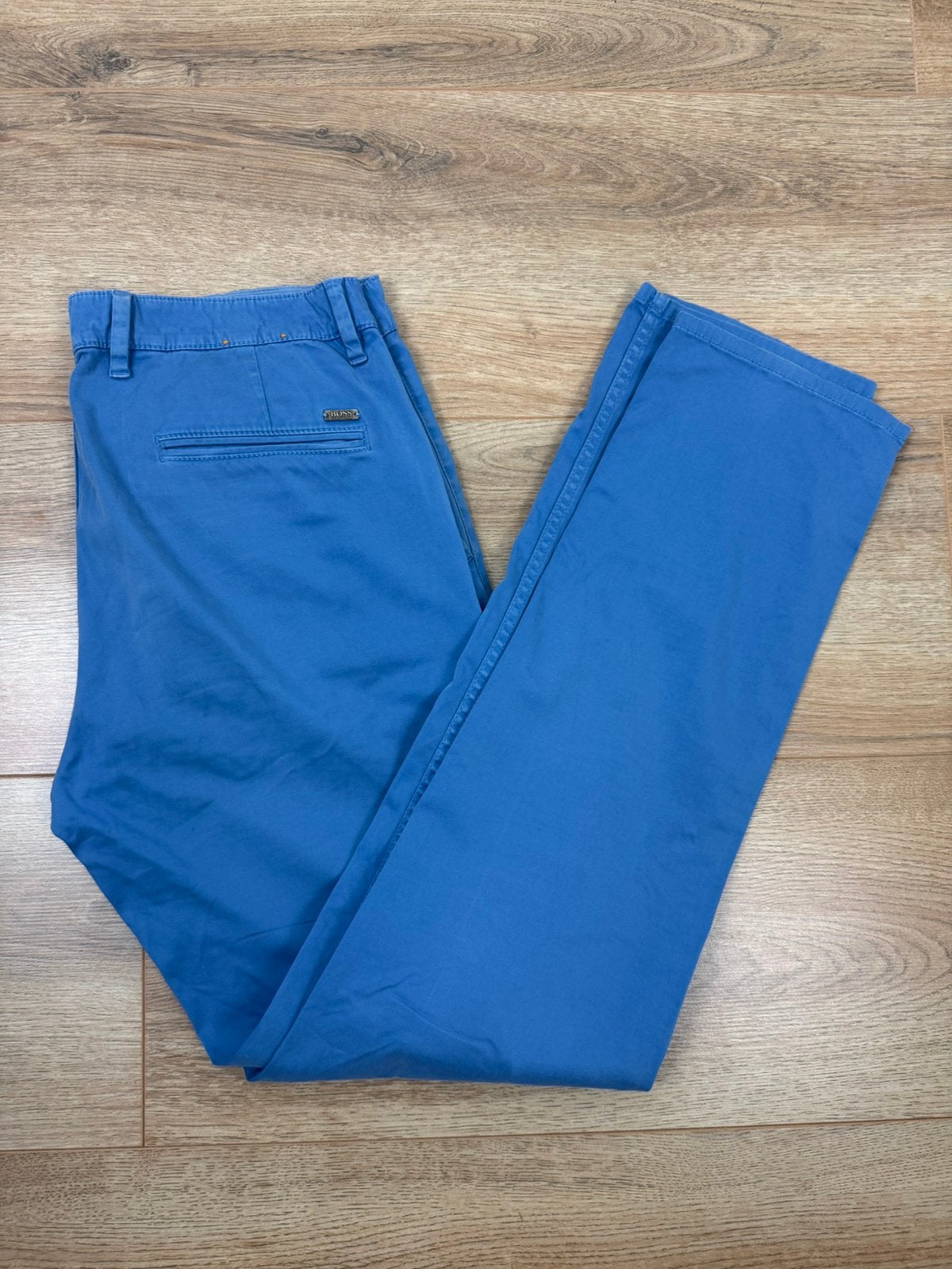 Hugo Boss Slim Fit Chino Blauw W36 L34, Kleding | Heren, Broeken en Pantalons, Ophalen of Verzenden, Gedragen, Overige maten, Blauw