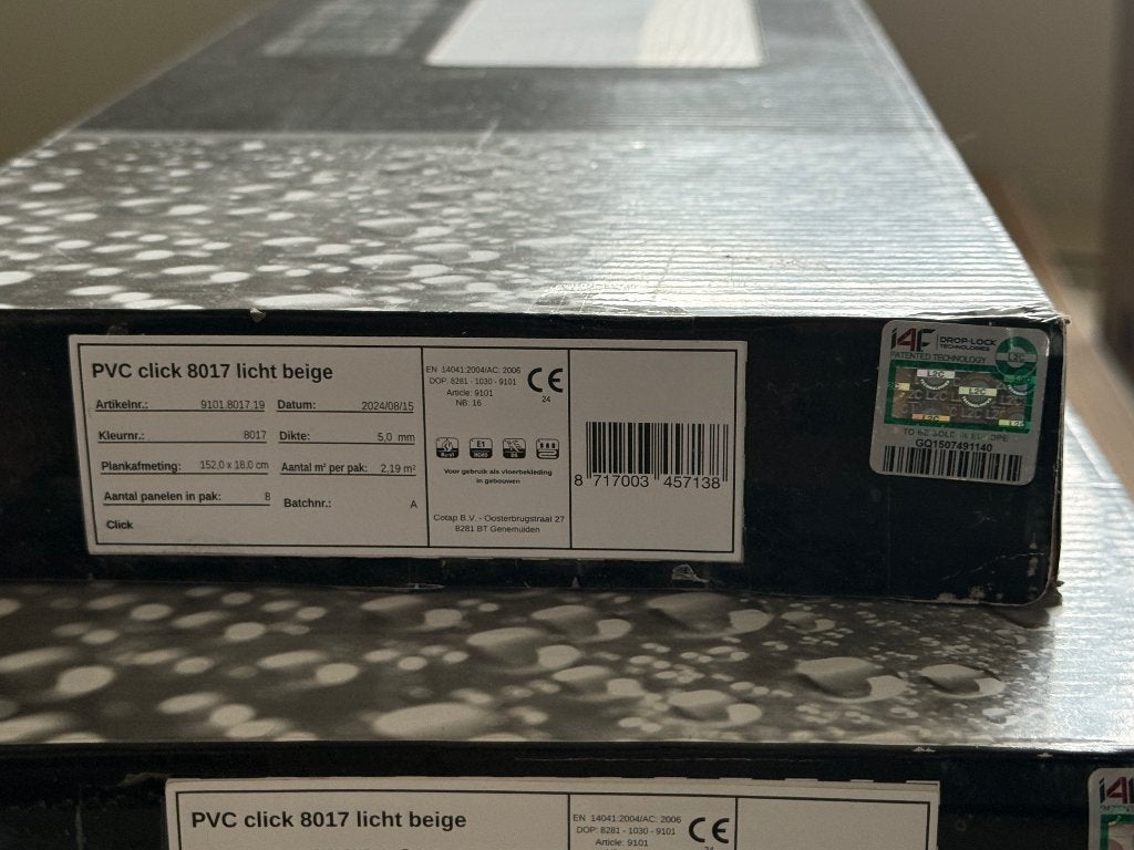 Click Pvc waterproof / met geïntegreerde ondervloer, Ophalen, Beige, Overige typen, Nieuw