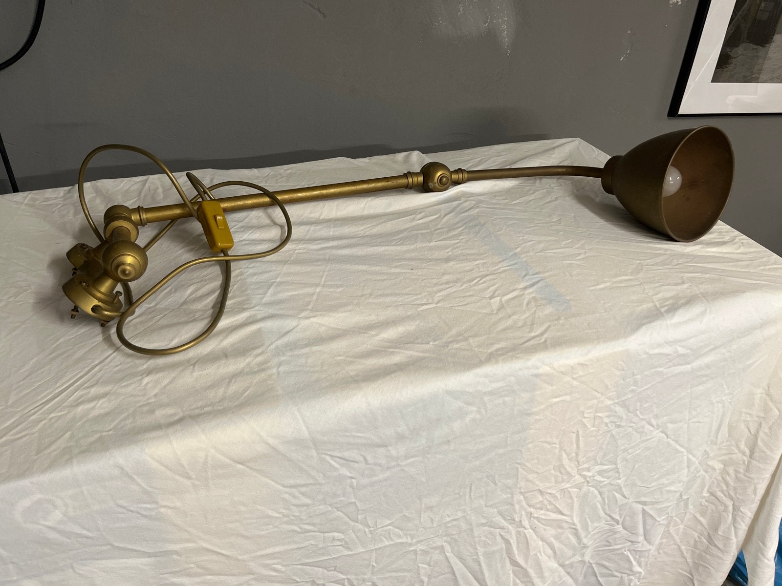 Vintage messing leeslamp / wandlamp/ kaart leeslamp, Ophalen