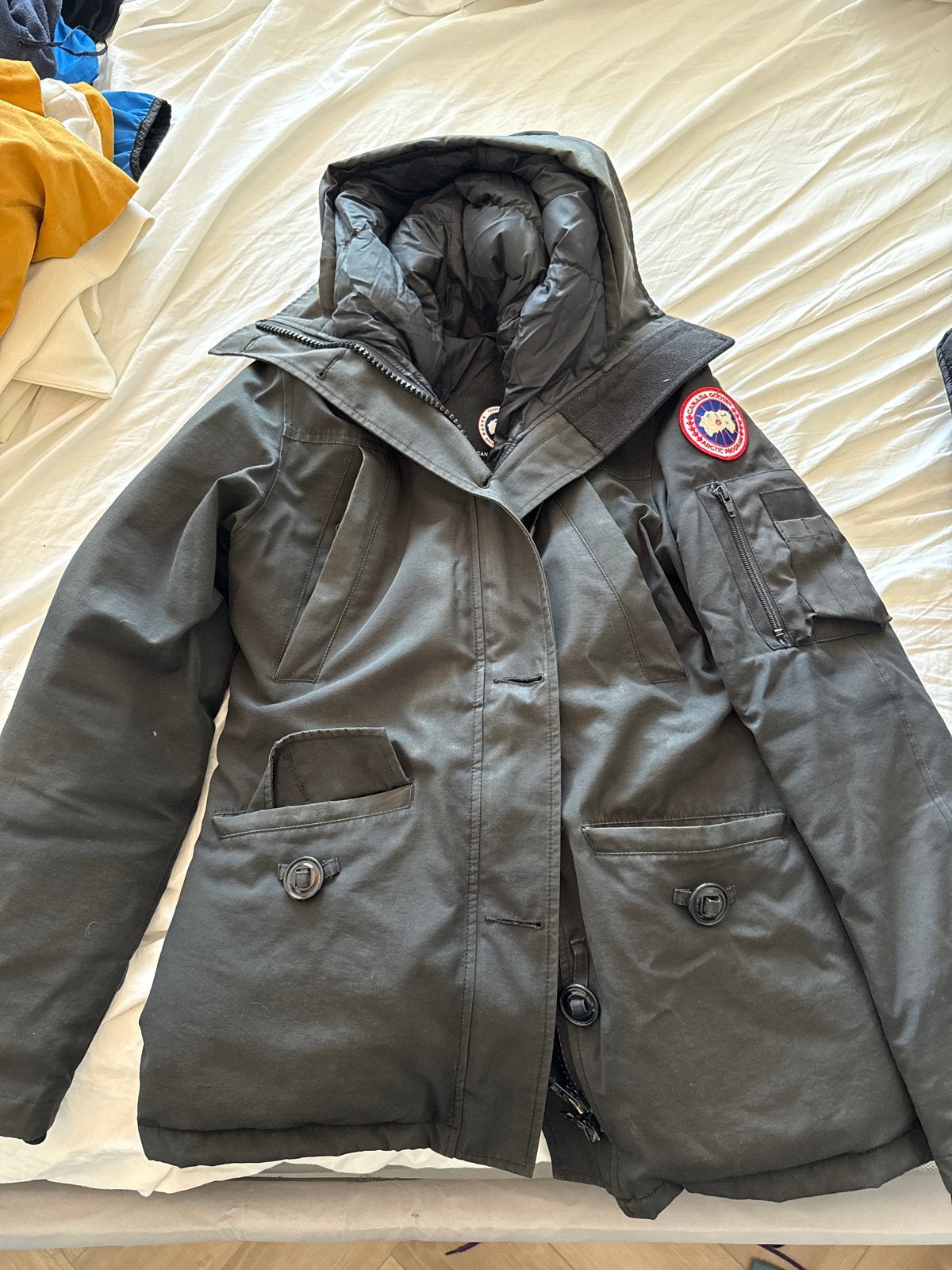 Canada Goose jas - Maat S/P - Zo goed als nieuw, Ophalen of Verzenden, Gedragen, Maat 36 (S), Grijs