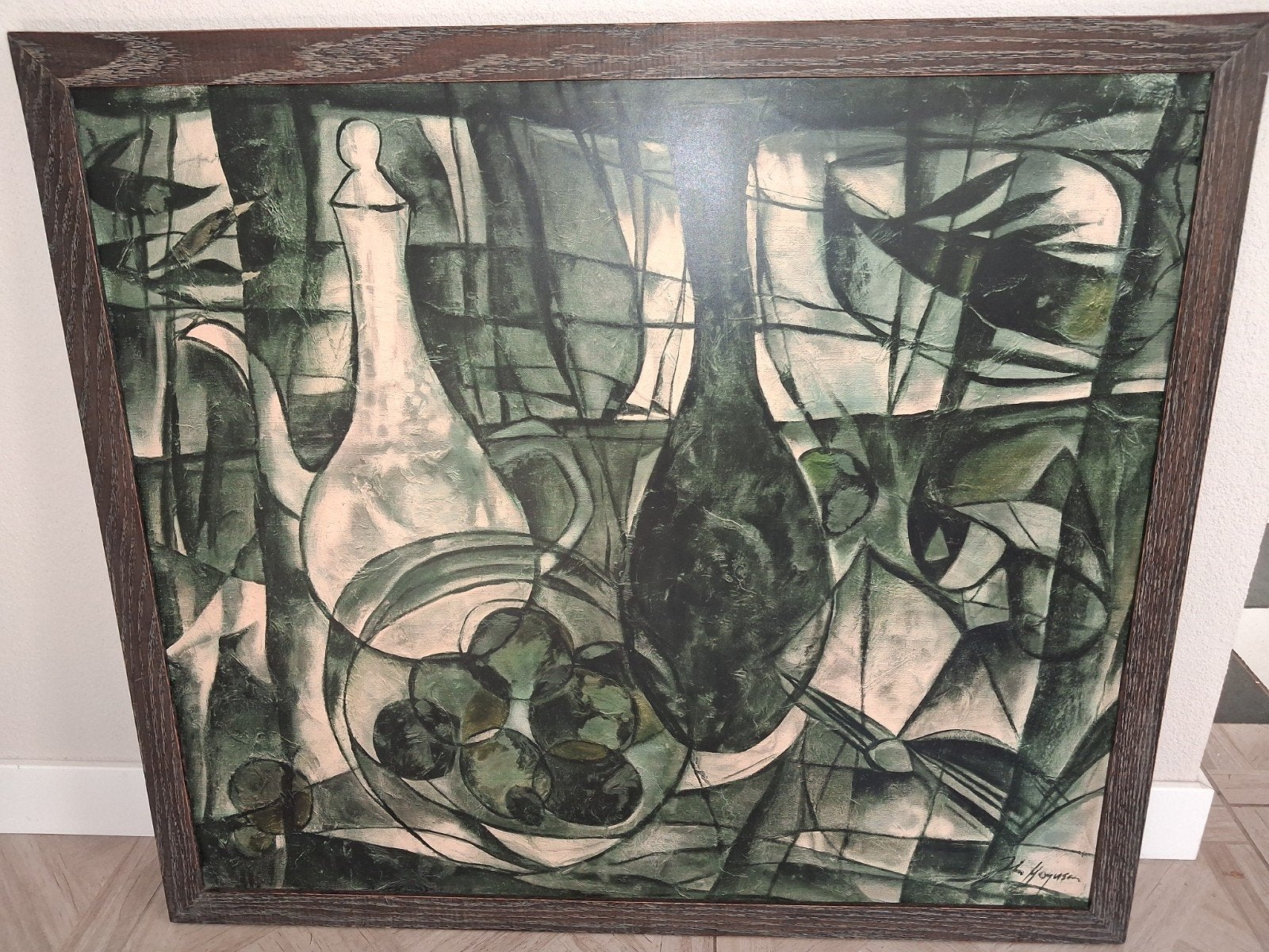 John Haymson - Still life with Bottle and Fruit (1967), Antiek en Kunst, Stilleven, Hout, Gesigneerd, Ophalen of Verzenden