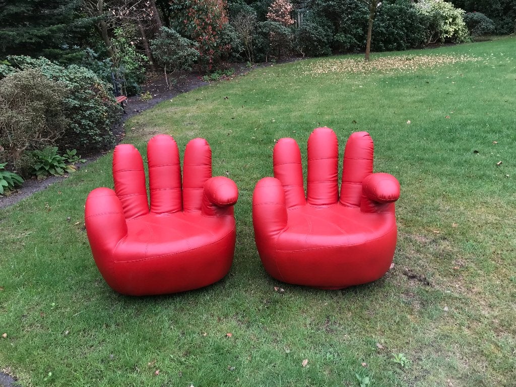 2 rode kunstlederen draaibare catchy stoelen, Ophalen, Rood, Vijf, Zes of meer stoelen