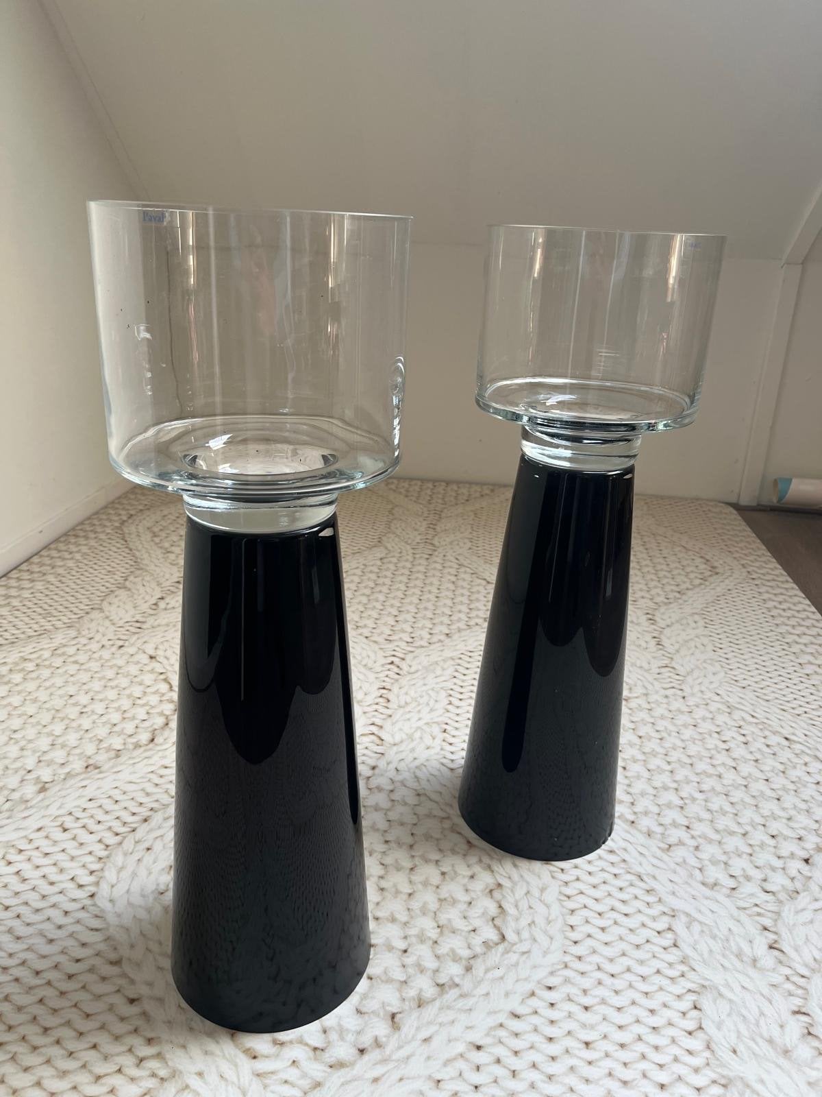 Vazen 2 stuks glas, zwart/transparant, Ophalen, Zwart, Pavali, Info@dietrix.nl