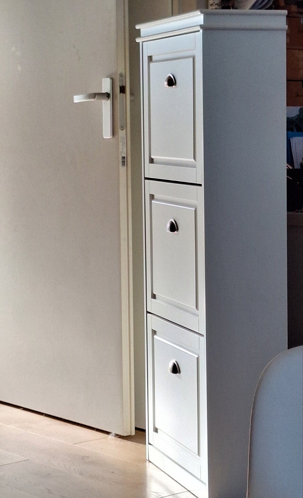 Witte schoenenkast met 3 lades, Huis en Inrichting, Ophalen, Gebruikt, Modern