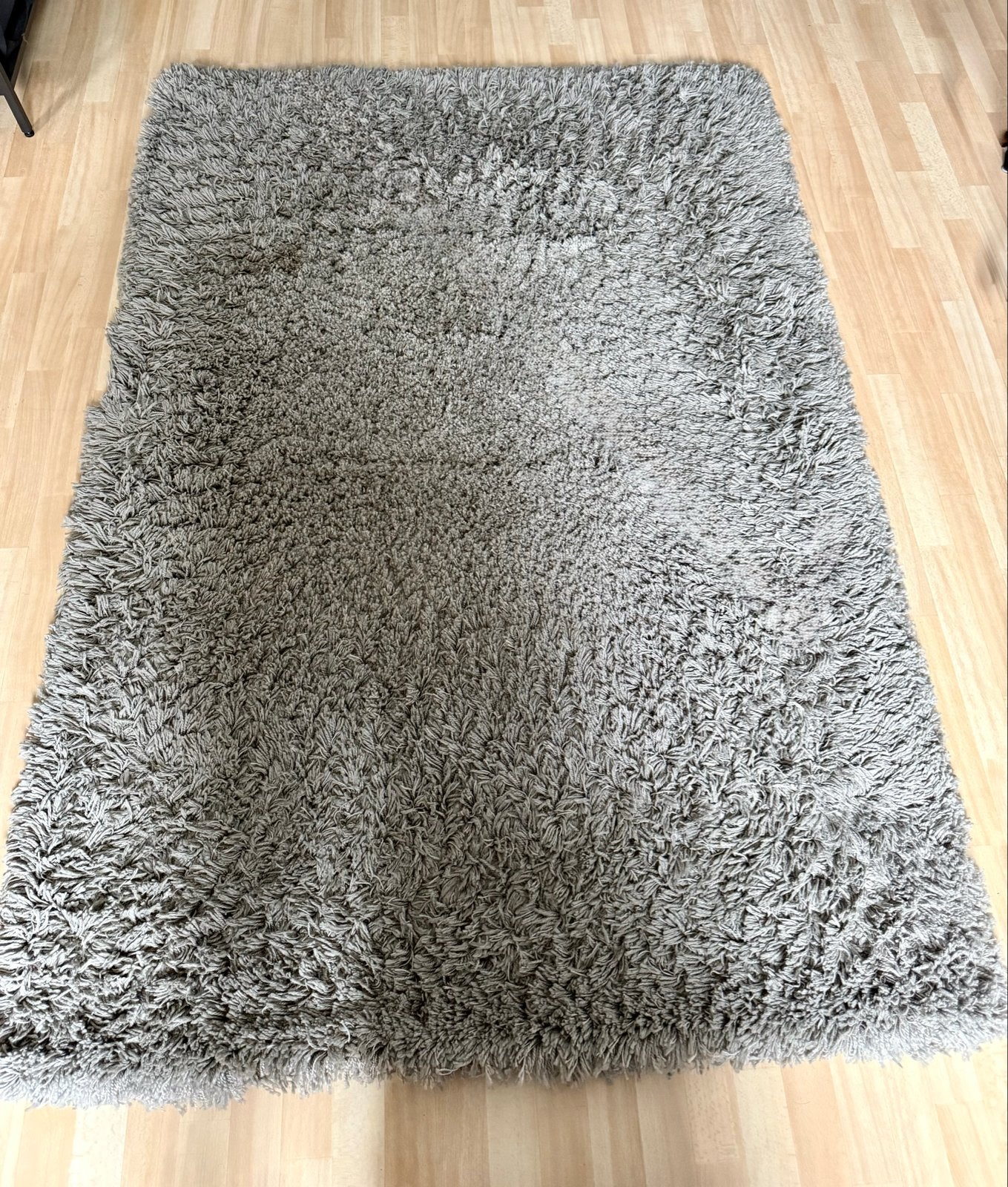 IKEA VOLLERSLEV Vloerkleed Hoogpolig - Taupe/Grijs, Ophalen, Gebruikt, 100 tot 150 cm, Beige