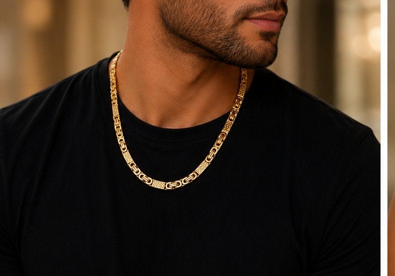 KONINGSKETTING MET UNIEK DESIGN GOUD VERGULD 18K, Sieraden, Tassen en Uiterlijk, Ophalen of Verzenden, Nieuw, Goud, Overige materialen