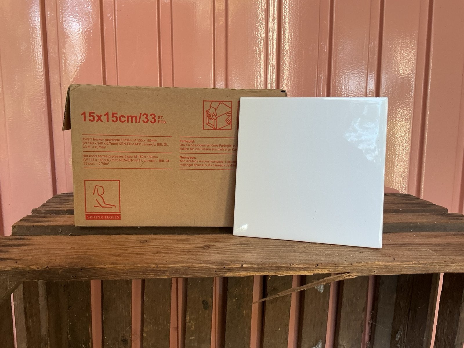 Sphinx witte glans tegels 15x15 (198 stuks), Ophalen, Nieuw, Minder dan 20 cm, Minder dan 20 cm