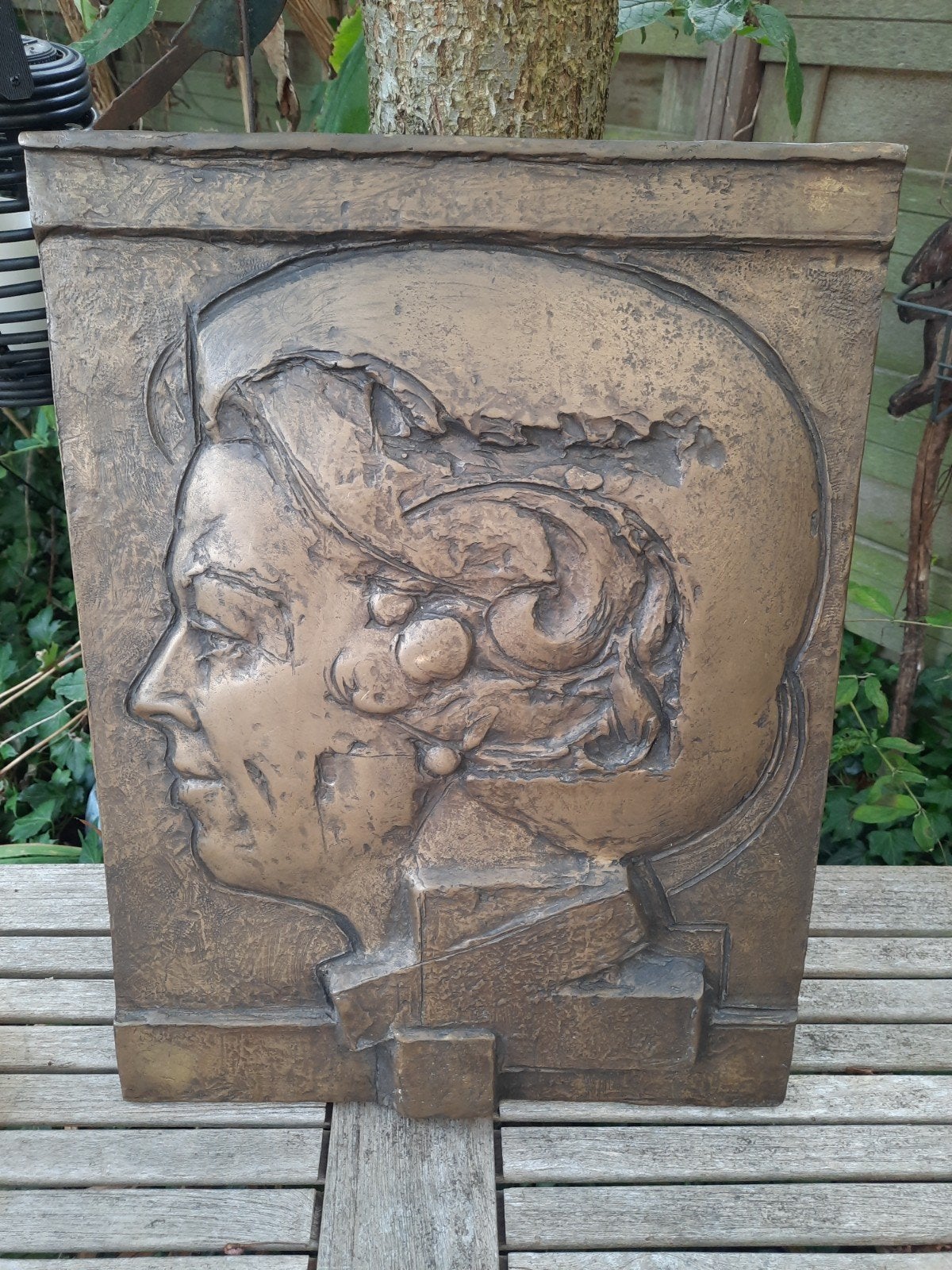 Eric Claus bronzen reliëf Koningin Beatrix beeld penning, Ophalen