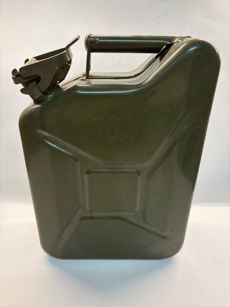 Robuuste Metalen Jerrycan 10 Liter – Legergroen (Staal), Ophalen of Verzenden, Gebruikt