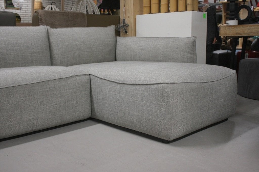 Luxe bank hoekbank VASA Jess design stof grijs lounge, Ophalen, Zo goed als nieuw, Stof, 75 tot 100 cm
