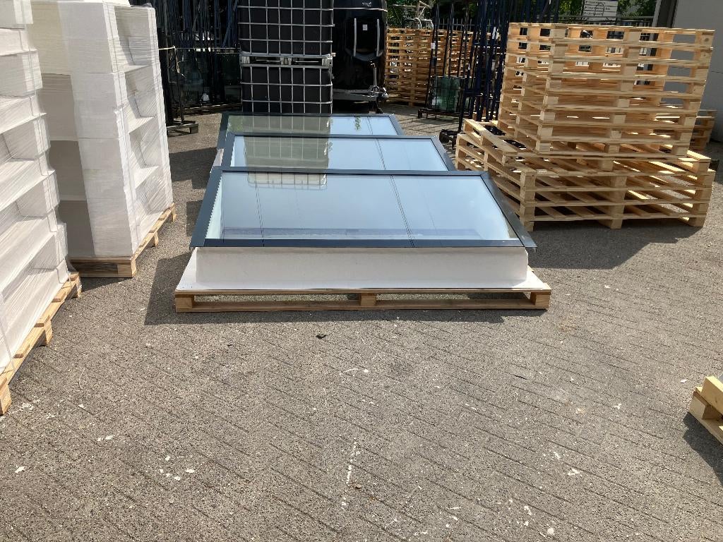 lichtstraat glas HR++ vlakke lichtkoepel, Doe-het-zelf en Verbouw, Gevelraam of Ruit, Verzenden, Nieuw, 160 cm of meer