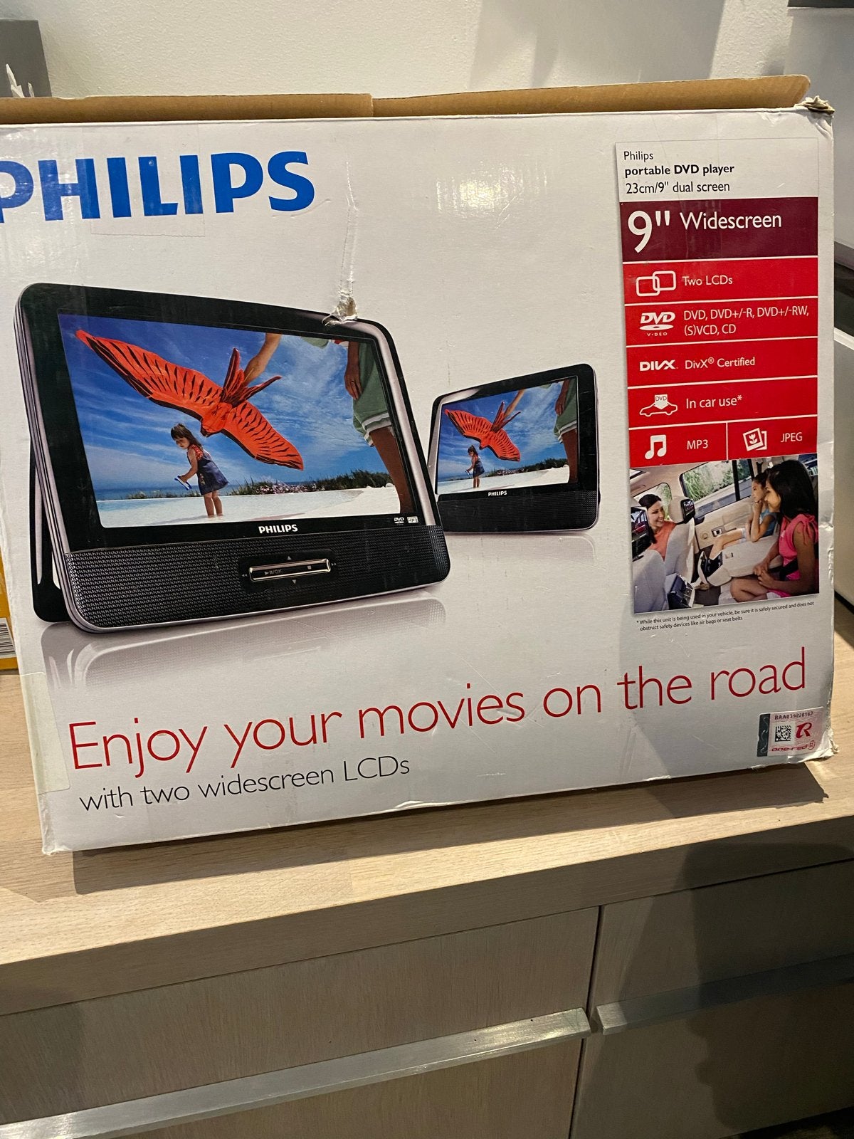 Philips draagbare DVD-speler 9" met dubbel scherm, Dvd-speler, Philips, Draagbaar, Ophalen of Verzenden