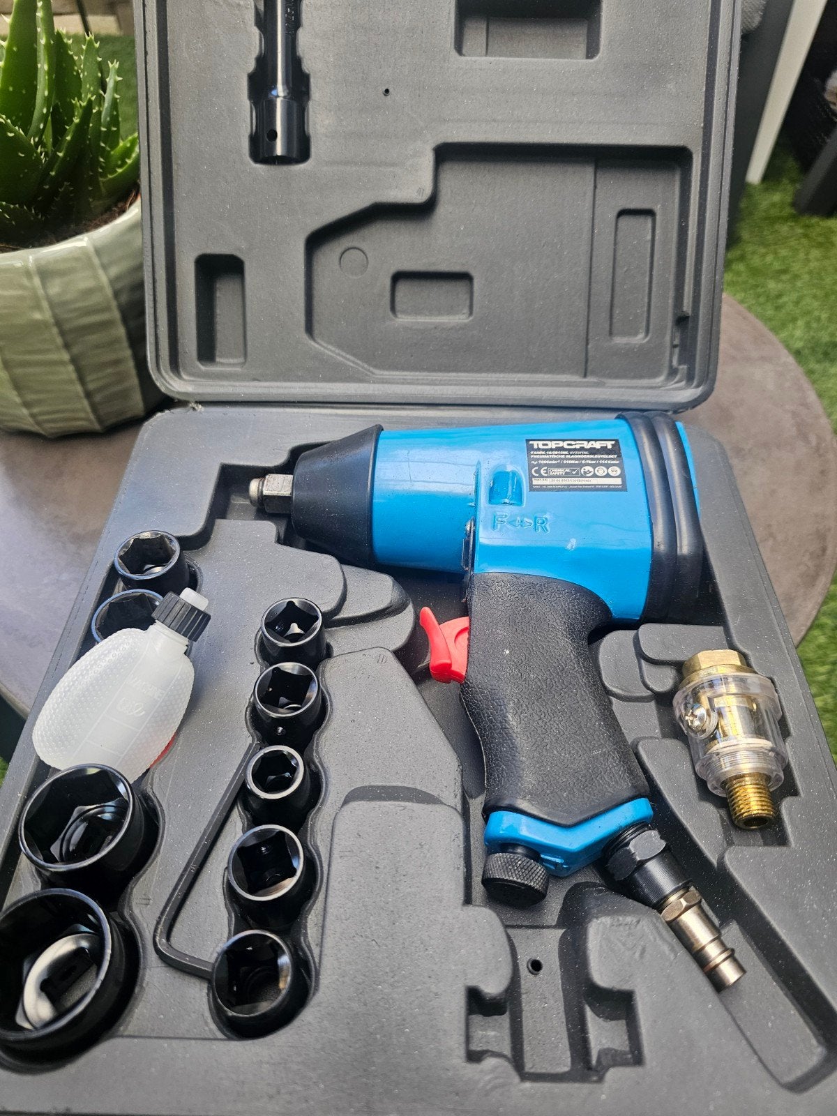 TOPCRAFT Accu slagmoersleutel set - Zo goed als nieuw, Ophalen of Verzenden, Zo goed als nieuw, Accuboormachine, Overige merken