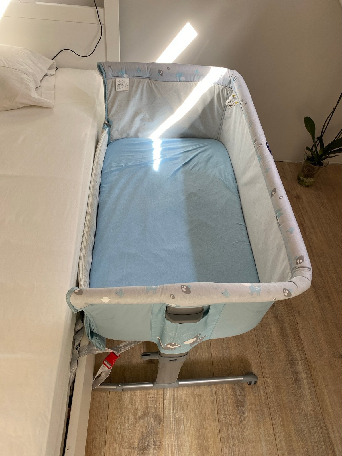 Chicco Co-sleeper/Babybedje - Goede Staat, Ophalen of Verzenden, Gebruikt, Blauw, Verstelbaar